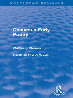 cover image of Chaucer's Early Poetry (Routledge Revivals)